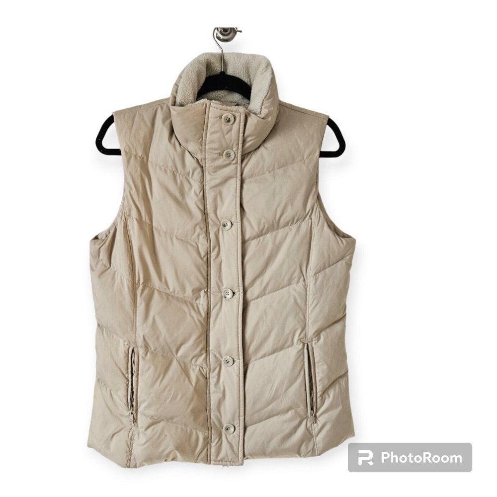 banana republic Tan Down And Feather Puffer Vest Size Medium